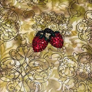 2 strawberry brooch